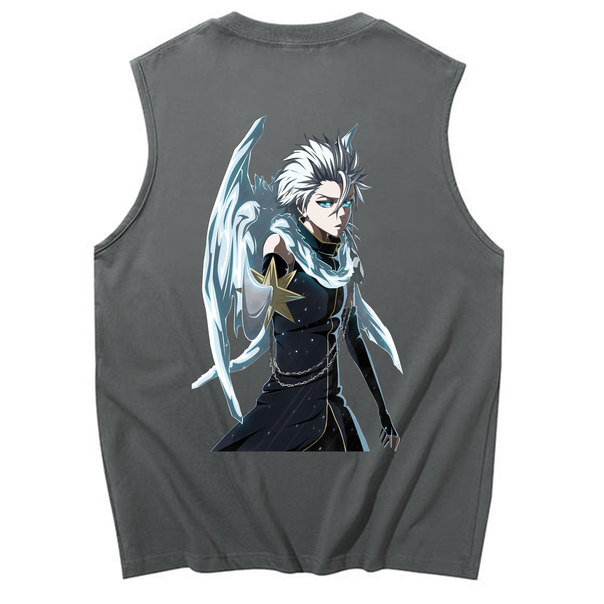 （画像用） ブリーチ 日番谷冬獅郎（ひつがや とうしろう） BLEACH Hitsugaya Toushirou コットン100％タンクトップ（背面プリント）